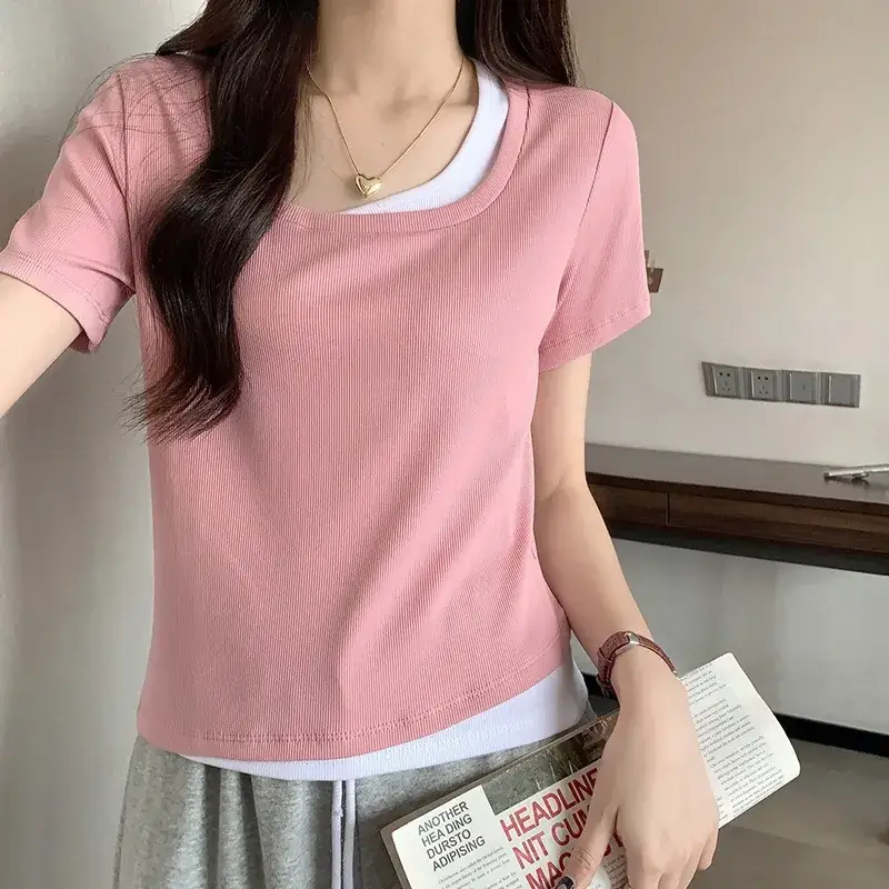 Women Slim Collar T-Shirt Summer 2025 - Image 5