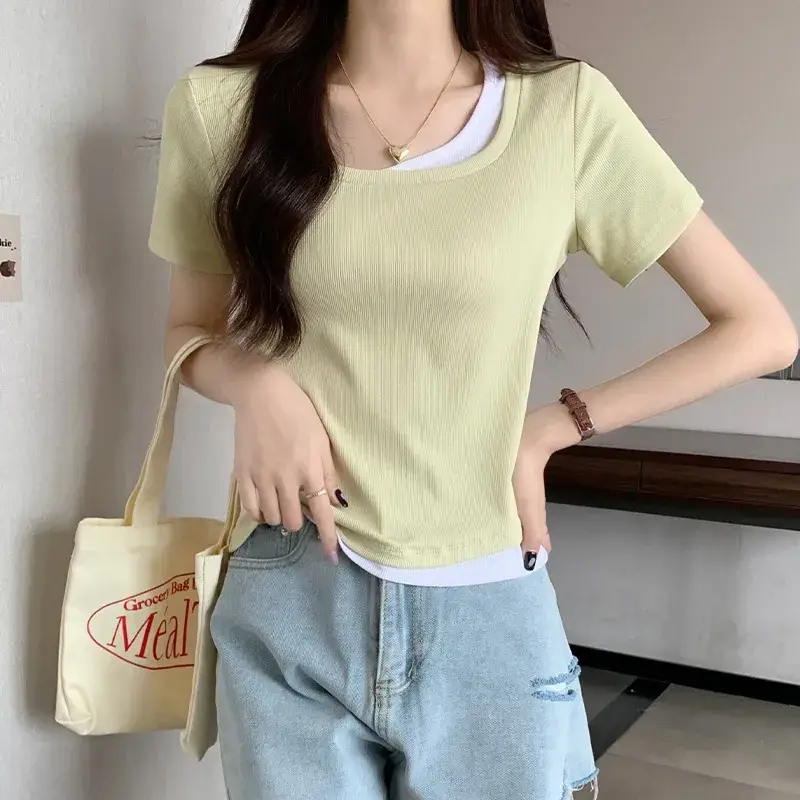 Women Slim Collar T-Shirt Summer 2025 - Image 7