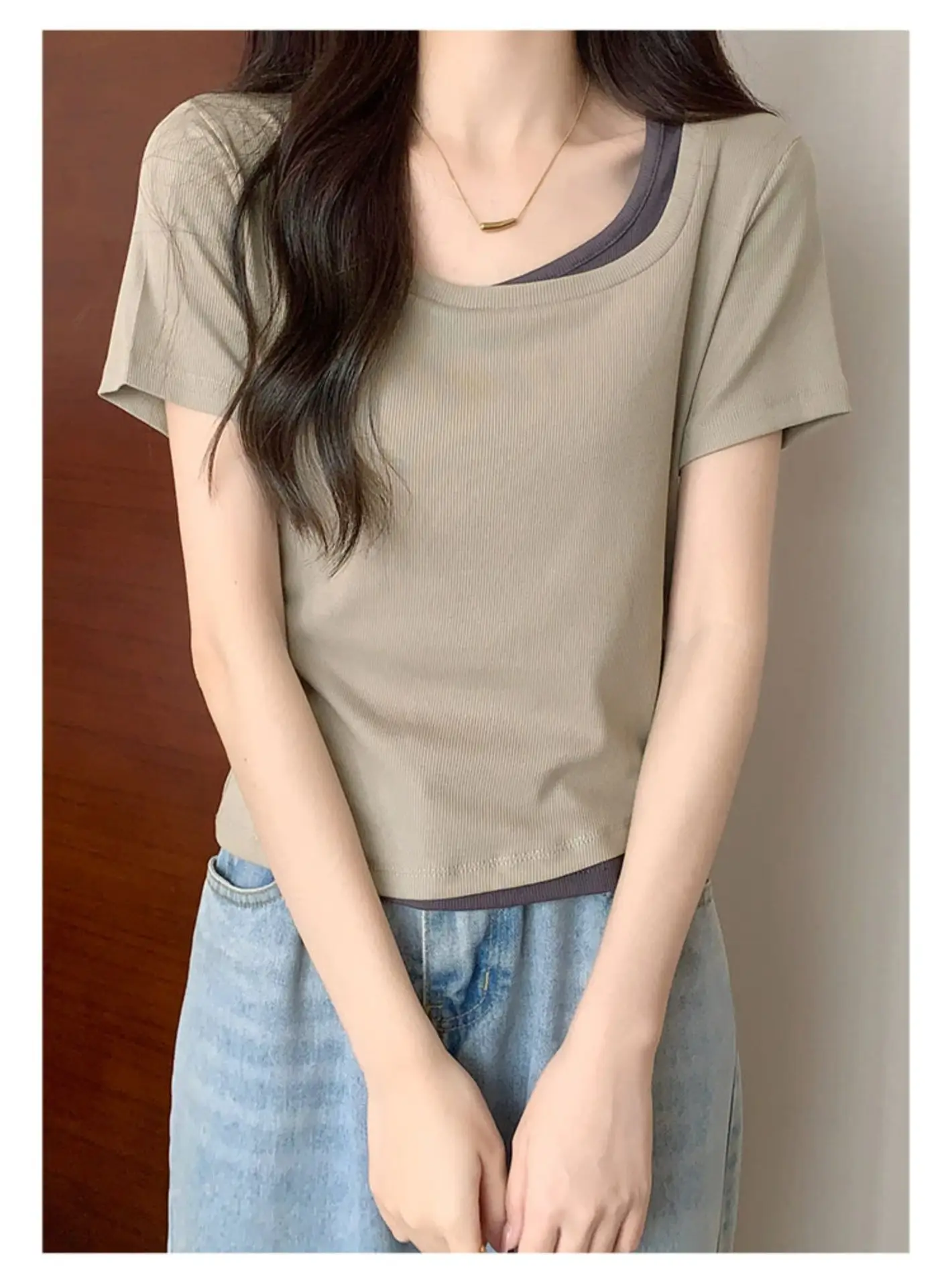 Women Slim Collar T-Shirt Summer 2025 — feature 17