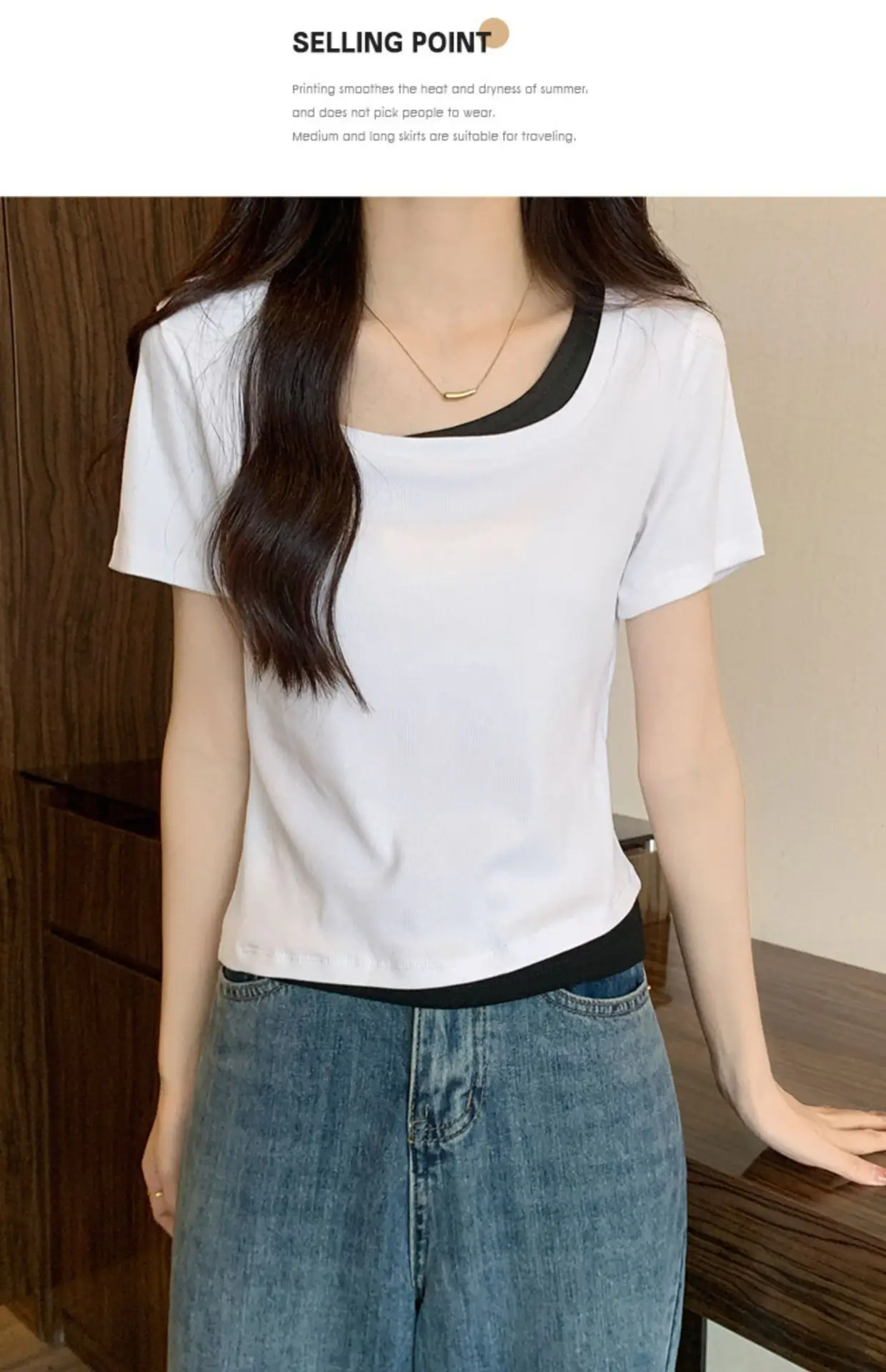 Women Slim Collar T-Shirt Summer 2025 — feature 18