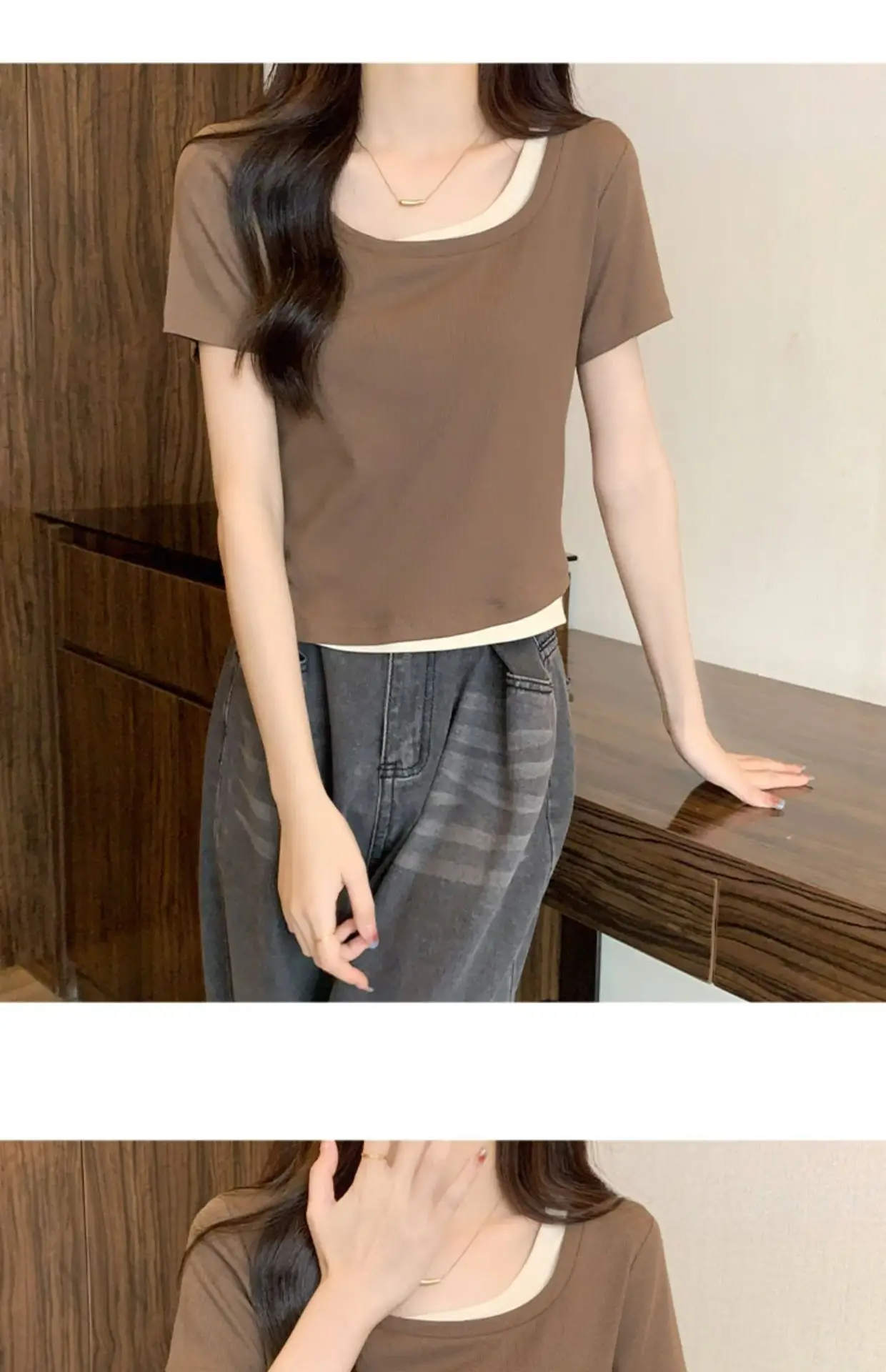 Women Slim Collar T-Shirt Summer 2025 — feature 24