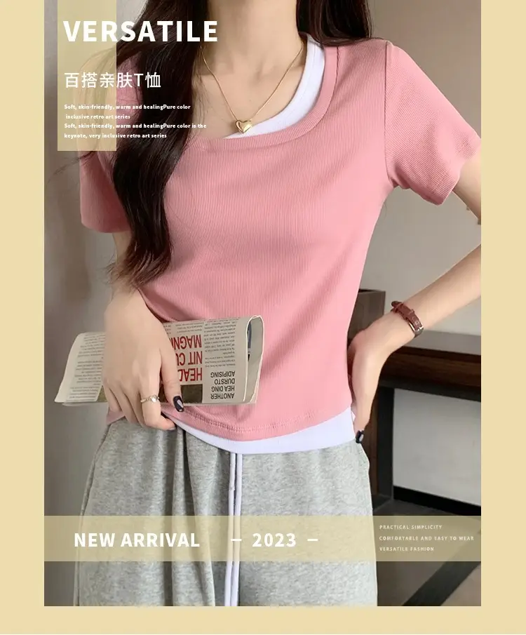 Women Slim Collar T-Shirt Summer 2025 — feature 3