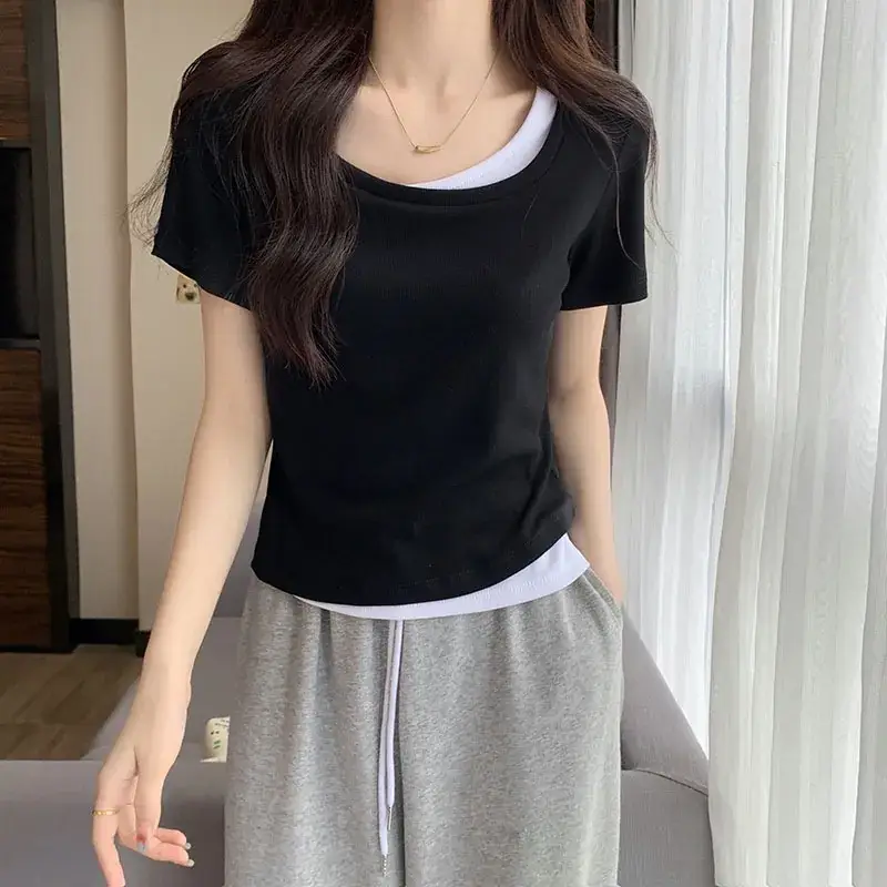 Women Slim Collar T-Shirt Summer 2025 - Image 3
