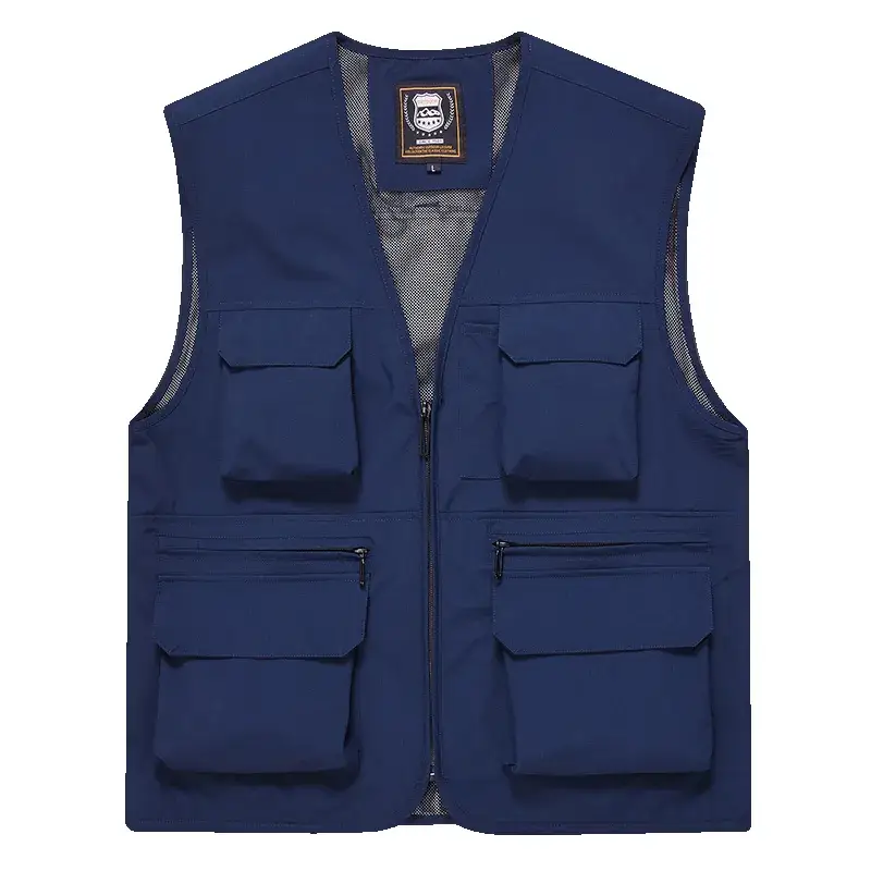 Men's Yellow Multi-Pocket Waistcoat Vest