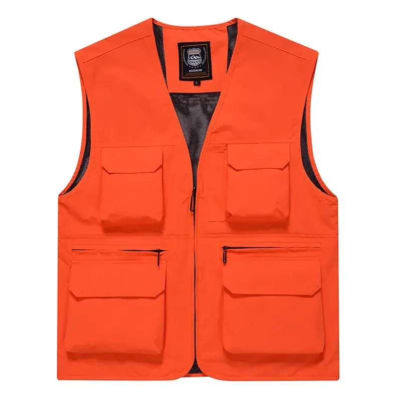 Men's Yellow Multi-Pocket Waistcoat Vest — feature 16