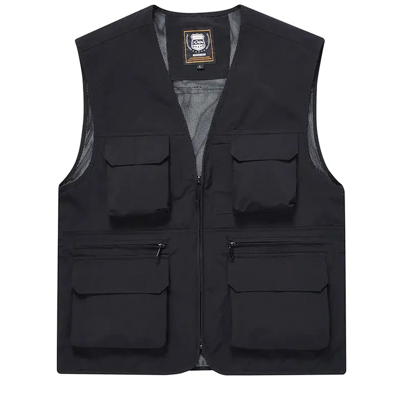 Men's Yellow Multi-Pocket Waistcoat Vest — feature 19