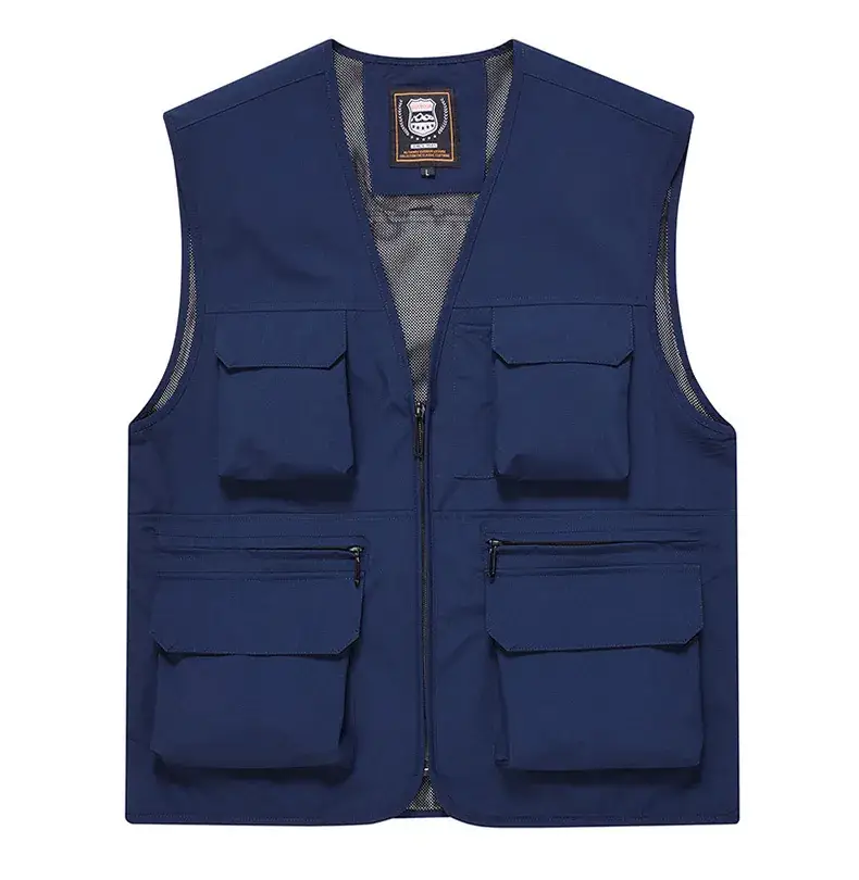 Men's Yellow Multi-Pocket Waistcoat Vest