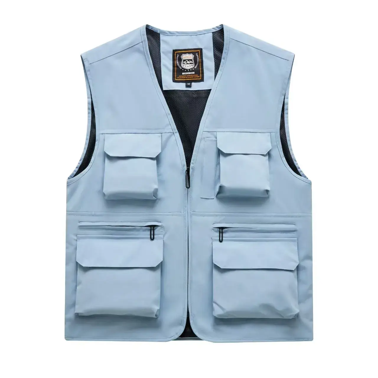 Men's Yellow Multi-Pocket Waistcoat Vest