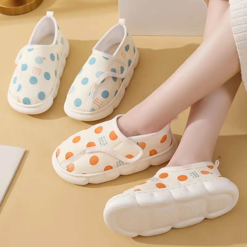 Spring and Summer New Velcro Confinement Shoes Maternity Summer Bag Heel Breathable Pregnant Women Soft Bottom Indoor Postpartum Cotton Slippers