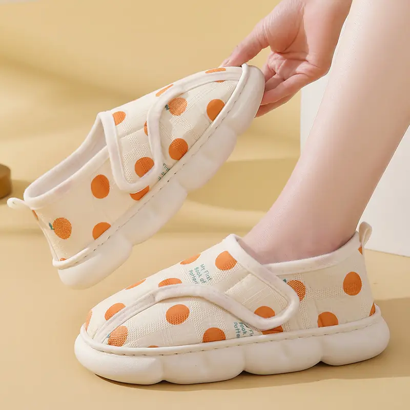 Spring and Summer New Velcro Confinement Shoes Maternity Summer Bag Heel Breathable Pregnant Women Soft Bottom Indoor Postpartum Cotton Slippers