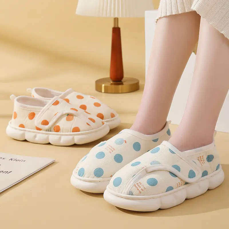 Spring and Summer New Velcro Confinement Shoes Maternity Summer Bag Heel Breathable Pregnant Women Soft Bottom Indoor Postpartum Cotton Slippers