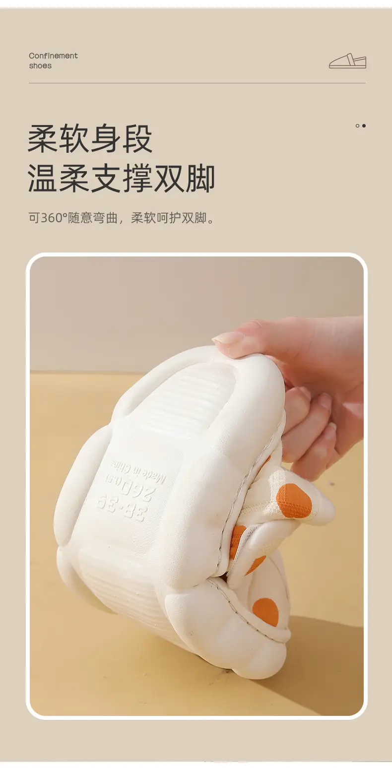 Spring and Summer New Velcro Confinement Shoes Maternity Summer Bag Heel Breathable Pregnant Women Soft Bottom Indoor Postpartum Cotton Slippers — feature 7