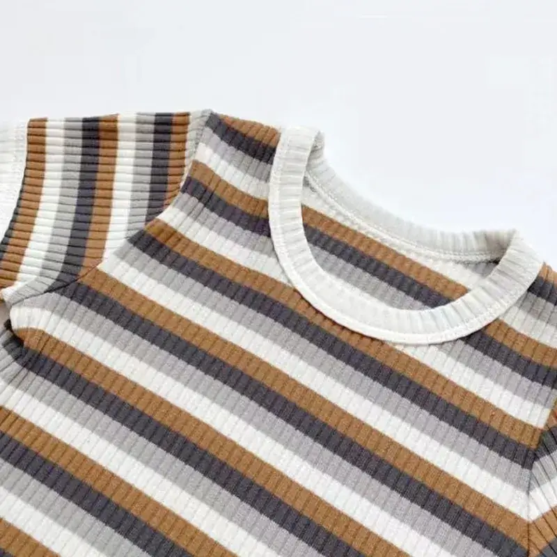 Kids Korean Style Striped T-Shirt Set - Image 8