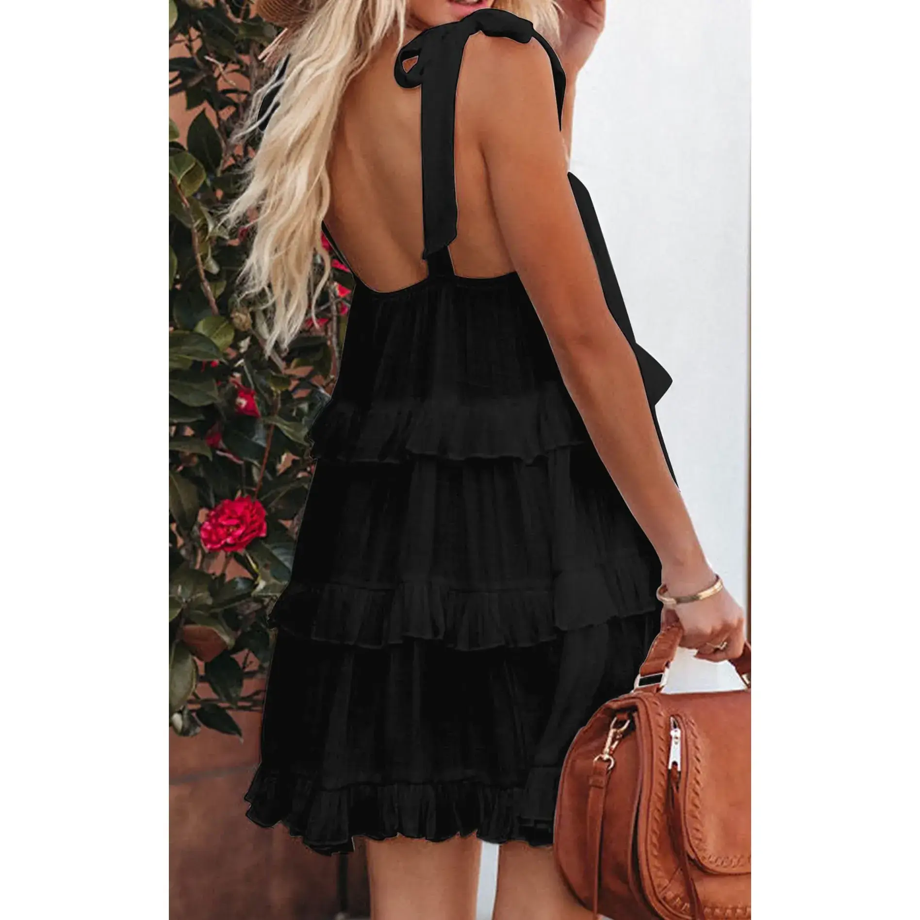 White Ruffled Layered Dress for Women Summer — feature 12