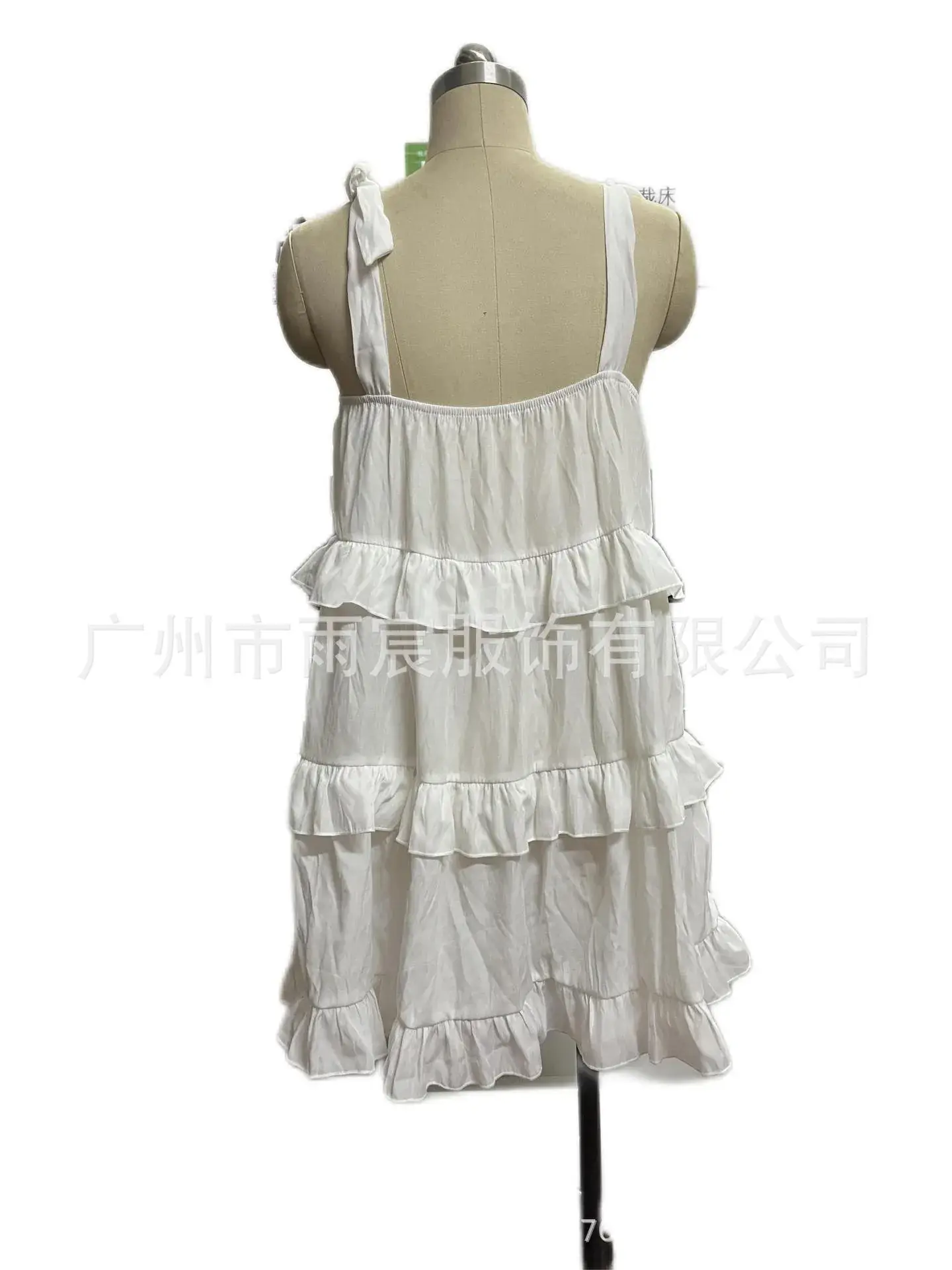 White Ruffled Layered Dress for Women Summer — feature 6