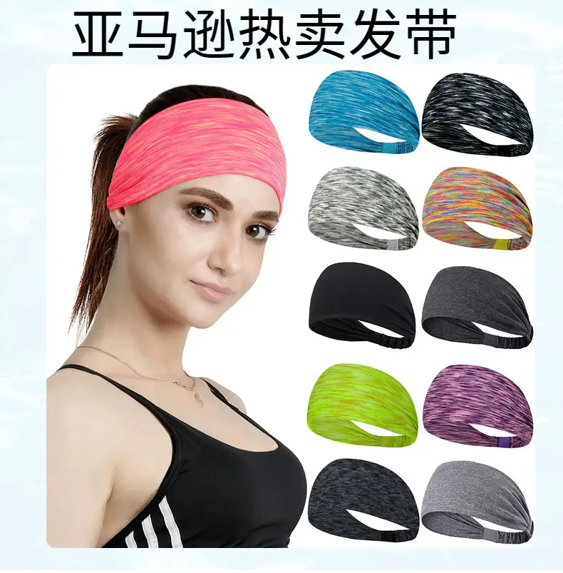 Blue Marbled Sweat-Proof Running Headband for Women — feature 1