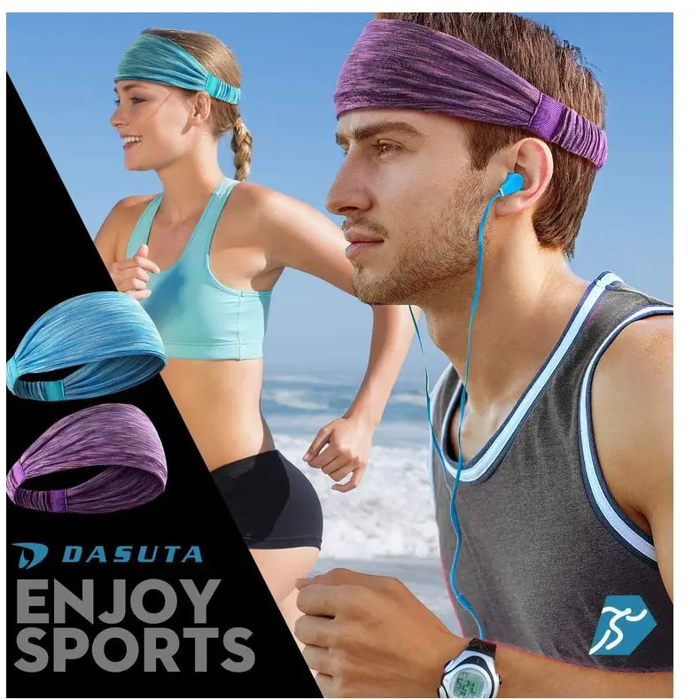 Blue Marbled Sweat-Proof Running Headband for Women — feature 7