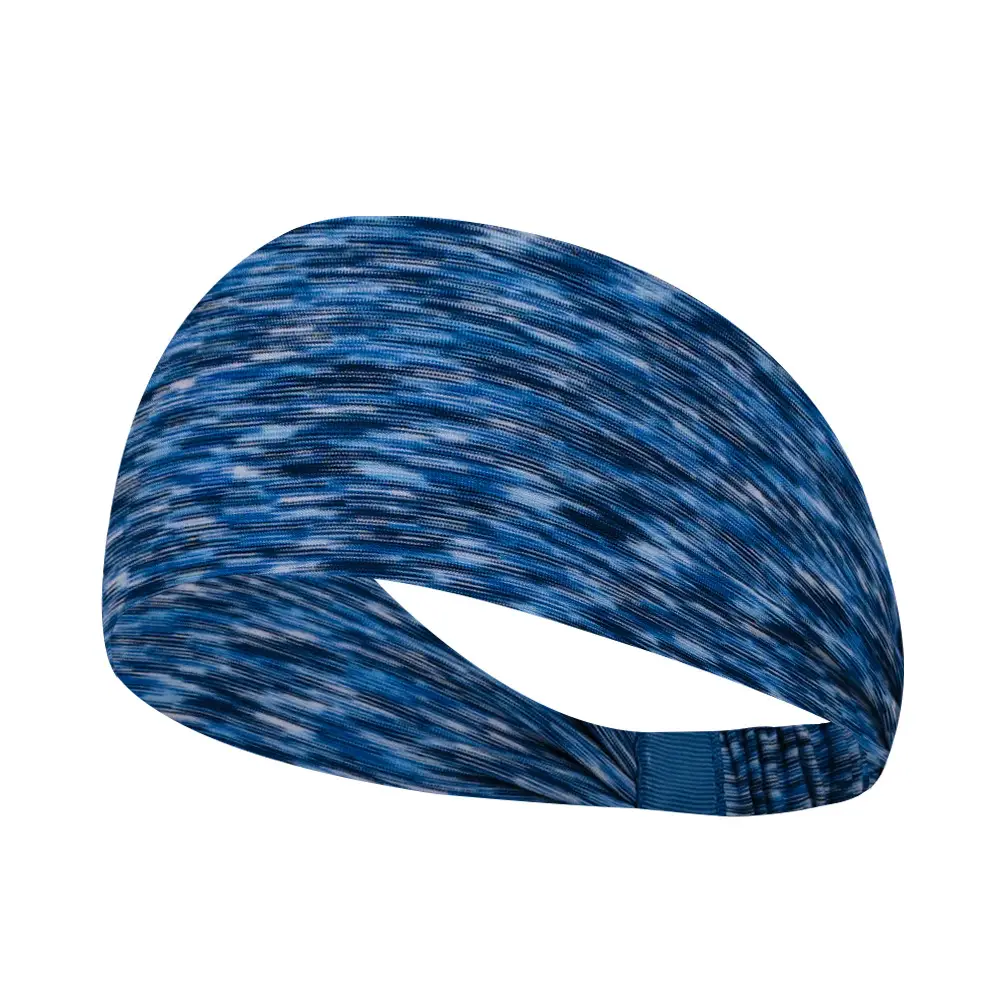 Blue Marbled Sweat-Proof Running Headband for Women - Image 11