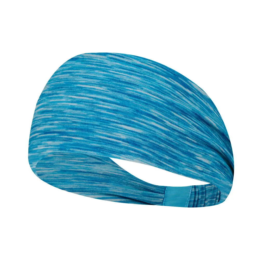 Blue Marbled Sweat-Proof Running Headband for Women - Image 2