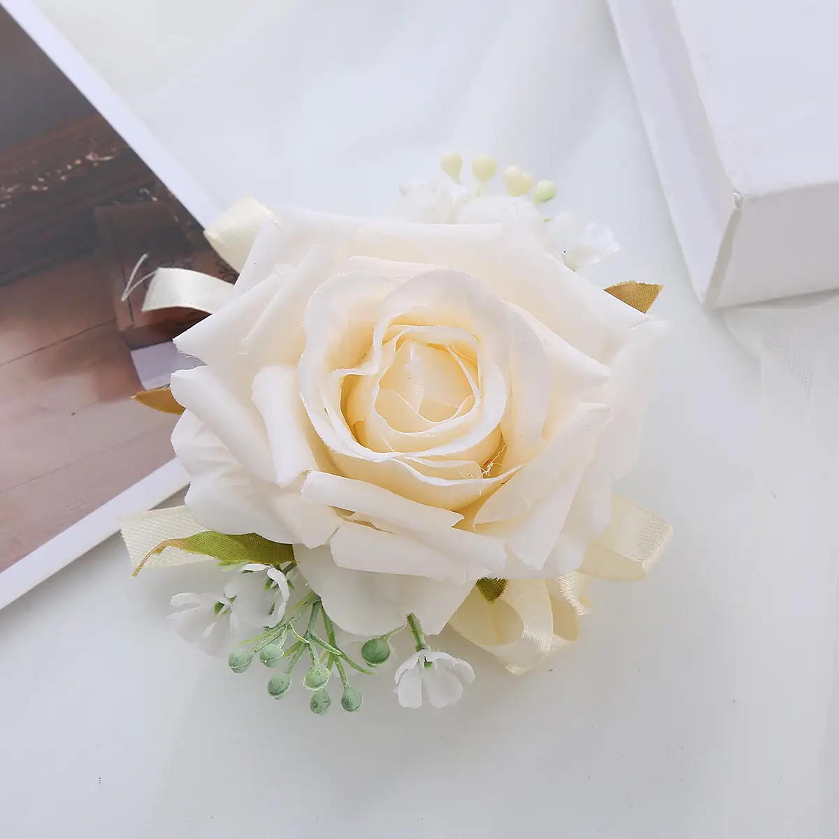 Pink Rose Wreath Headdress for Bridal Hairband — feature 16