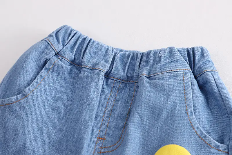 Boy Red T-Shirt Blue Denim Shorts Set Summer — feature 12