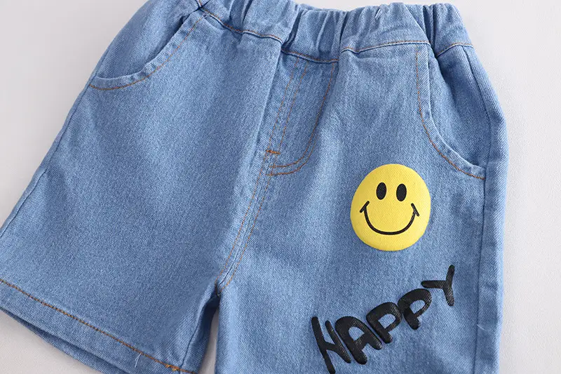 Boy Red T-Shirt Blue Denim Shorts Set Summer — feature 13