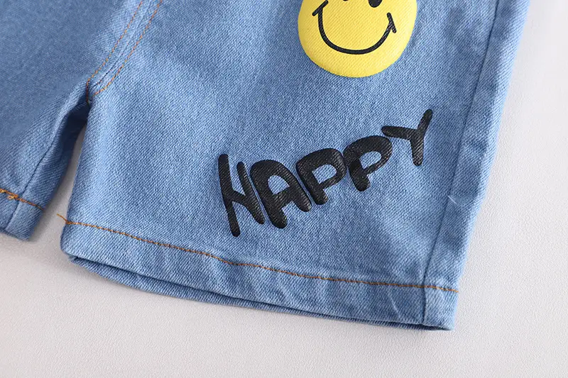 Boy Red T-Shirt Blue Denim Shorts Set Summer — feature 14