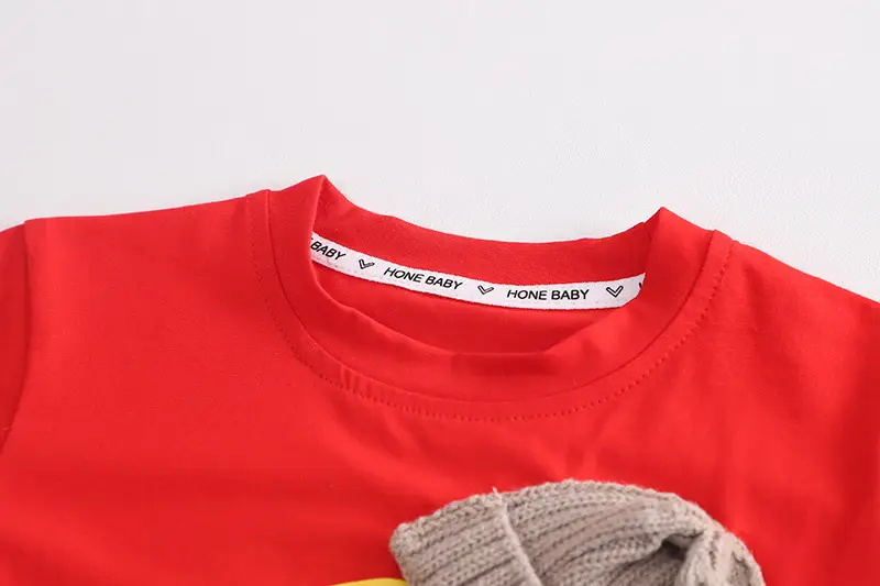Boy Red T-Shirt Blue Denim Shorts Set Summer — feature 7