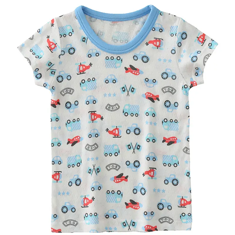 Boys Cartoon Airplane T-Shirt Short Sleeve Summer Cotton - Image 6