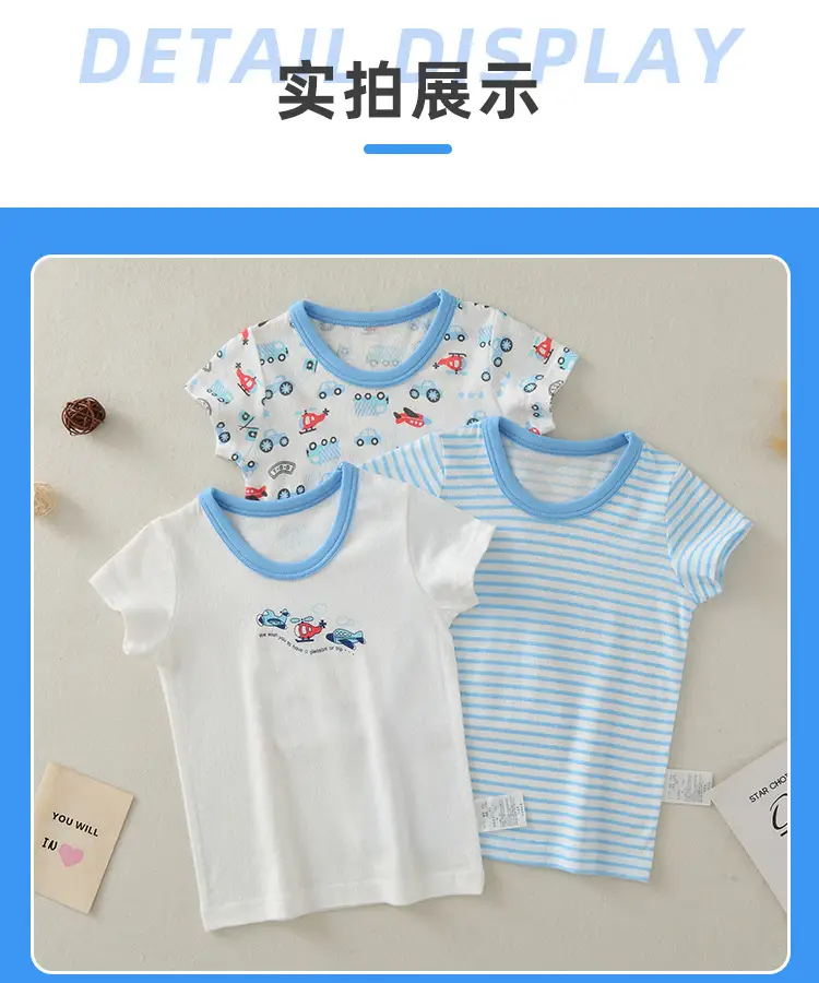 Boys Cartoon Airplane T-Shirt Short Sleeve Summer Cotton — feature 11