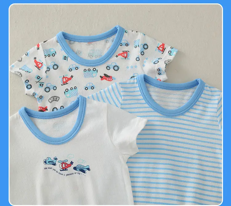 Boys Cartoon Airplane T-Shirt Short Sleeve Summer Cotton — feature 12