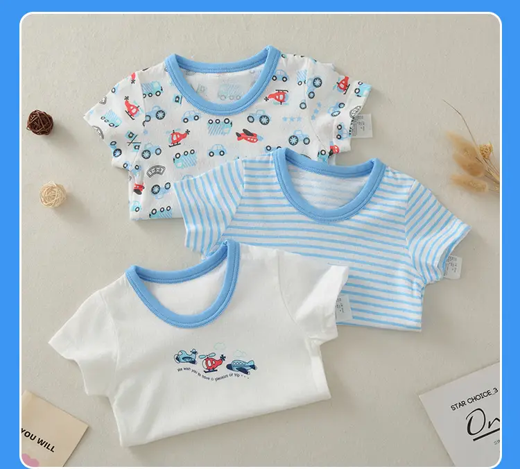 Boys Cartoon Airplane T-Shirt Short Sleeve Summer Cotton — feature 13