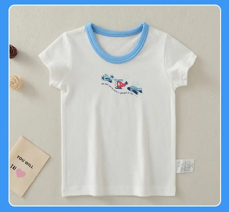 Boys Cartoon Airplane T-Shirt Short Sleeve Summer Cotton — feature 15
