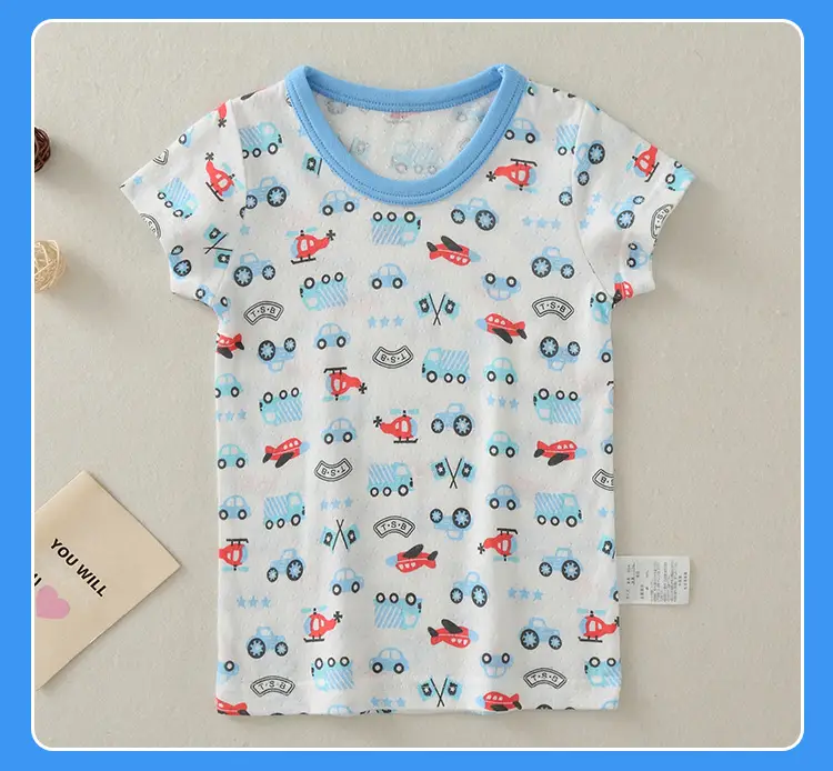 Boys Cartoon Airplane T-Shirt Short Sleeve Summer Cotton — feature 20