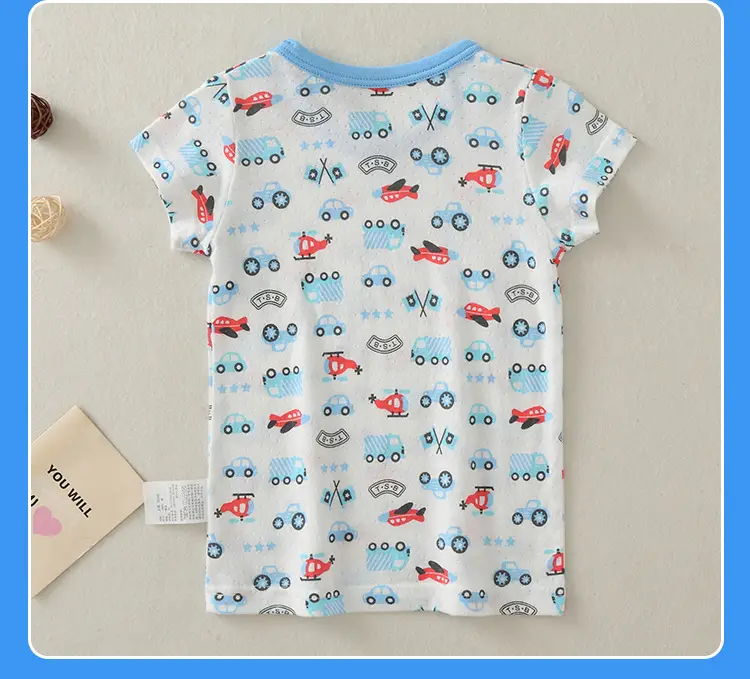 Boys Cartoon Airplane T-Shirt Short Sleeve Summer Cotton — feature 23