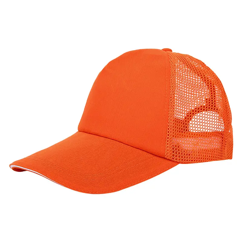 Orange Mesh Trucker Cap for Outdoor Use - Image 10