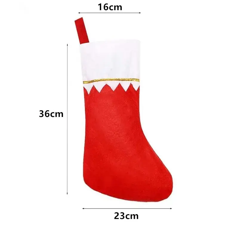 Christmas Socks Red Green 16x36cm Non-Woven Fabric - Image 3