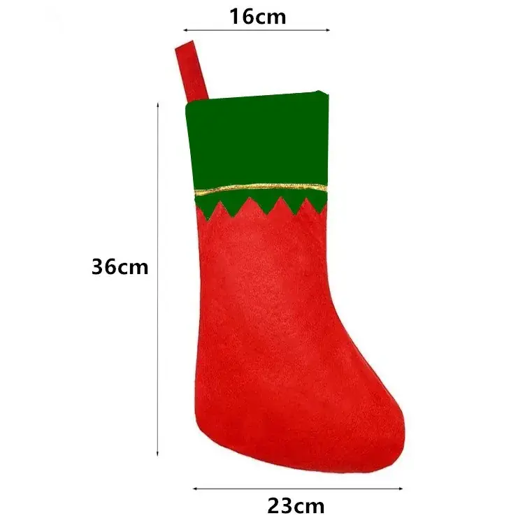 Christmas Socks Red Green 16x36cm Non-Woven Fabric - Image 4