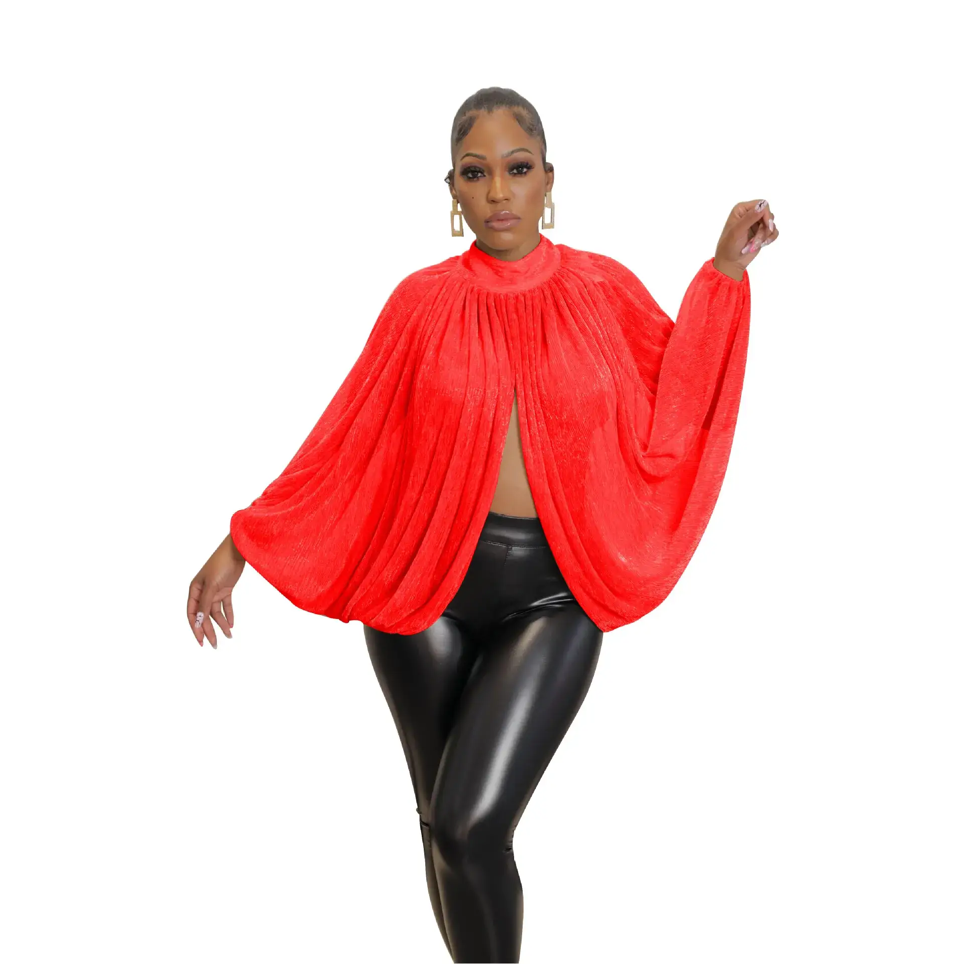 Women Silk Lace Backless Top Set Red Black Beige Grey - Image 2