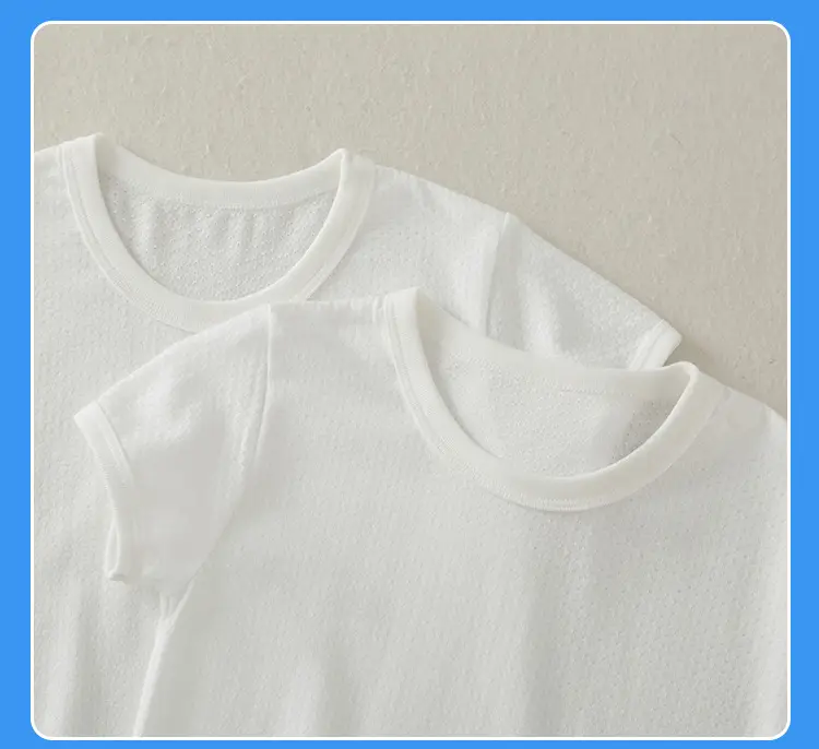 Boys Girls White Cotton Vest Summer Kids Half Sleeve Vest — feature 11