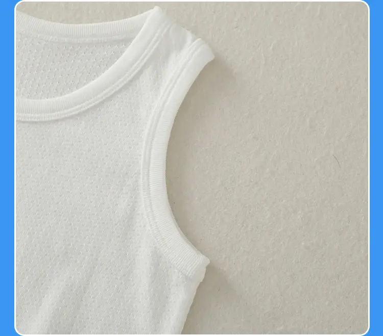 Boys Girls White Cotton Vest Summer Kids Half Sleeve Vest — feature 23