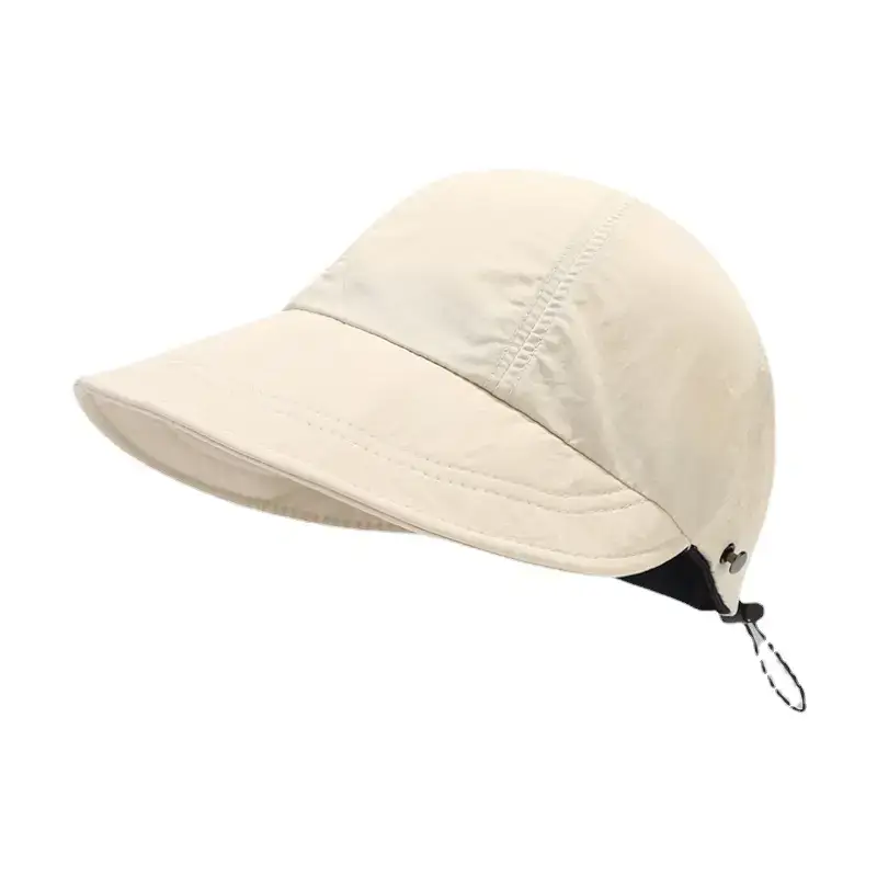 Women Drawstring Sun Hat Black White Brown Gray - Image 17
