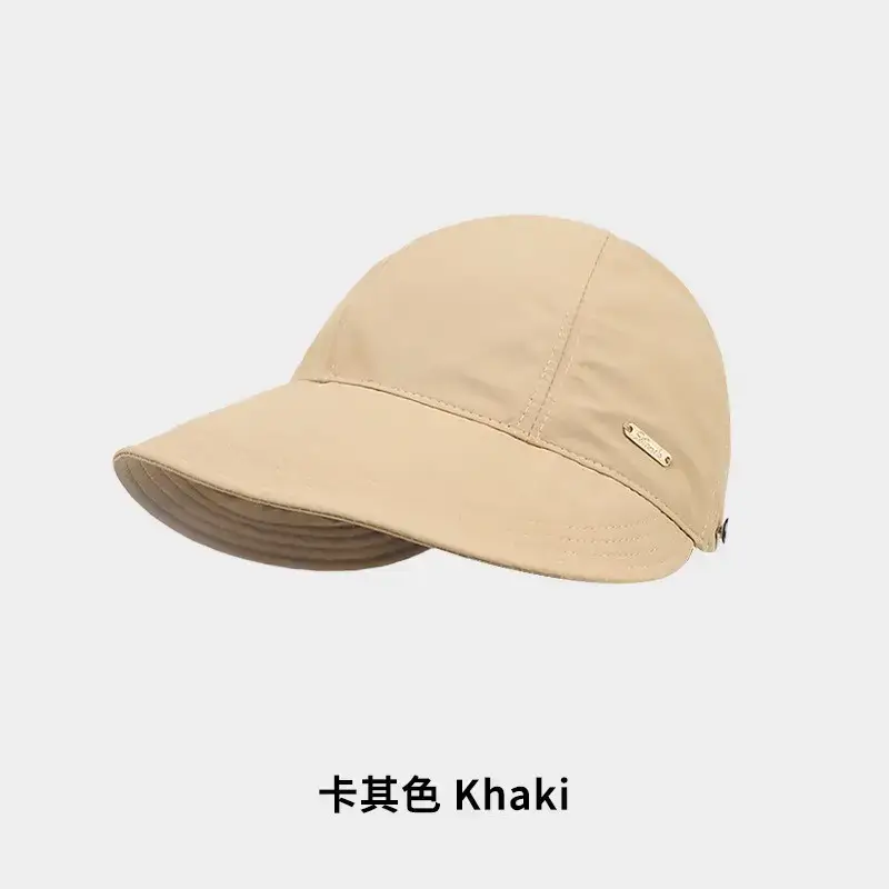 Women Drawstring Sun Hat Black White Brown Gray - Image 11