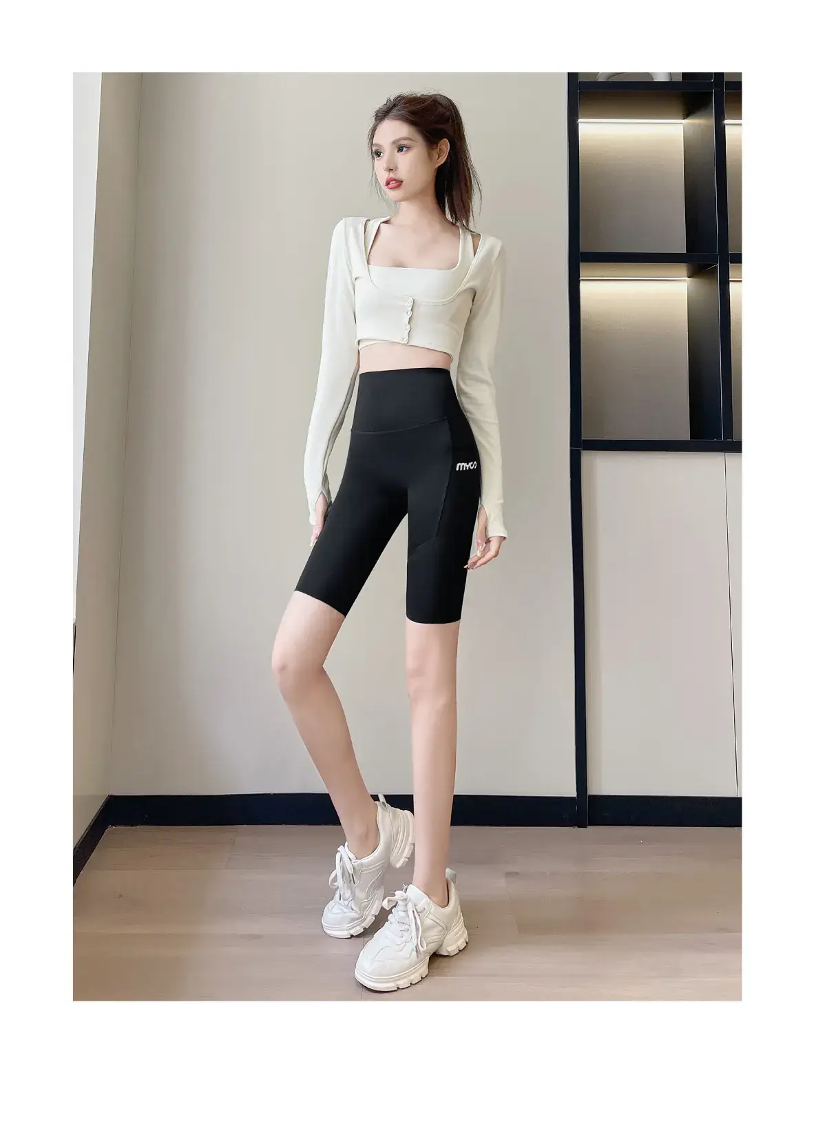 Summer Shark Leggings with Breathable Top & High Waist — feature 17