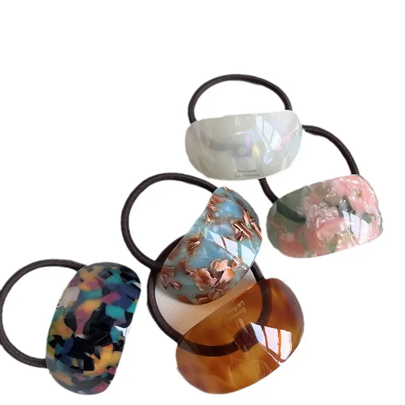 Korean Oval Acetic Acid Hair Rings for Women - Image 13