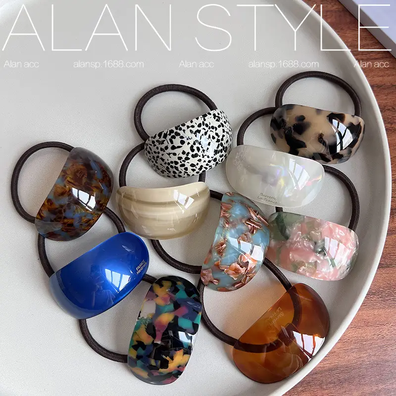 Korean Oval Acetic Acid Hair Rings for Women — feature 3