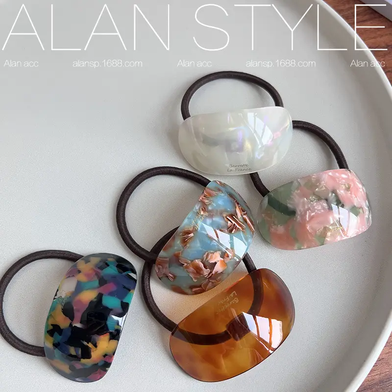 Korean Oval Acetic Acid Hair Rings for Women — feature 4