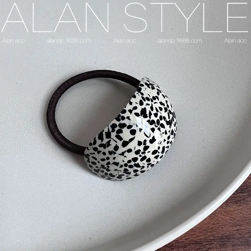 Korean Oval Acetic Acid Hair Rings for Women - Image 8