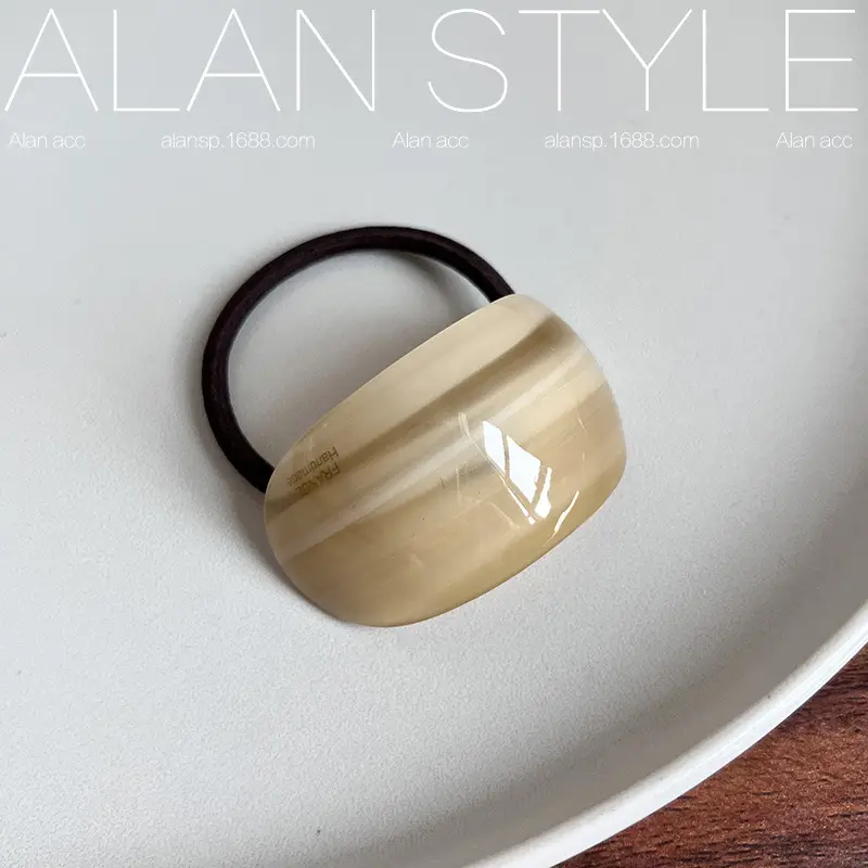 Korean Oval Acetic Acid Hair Rings for Women - Image 2