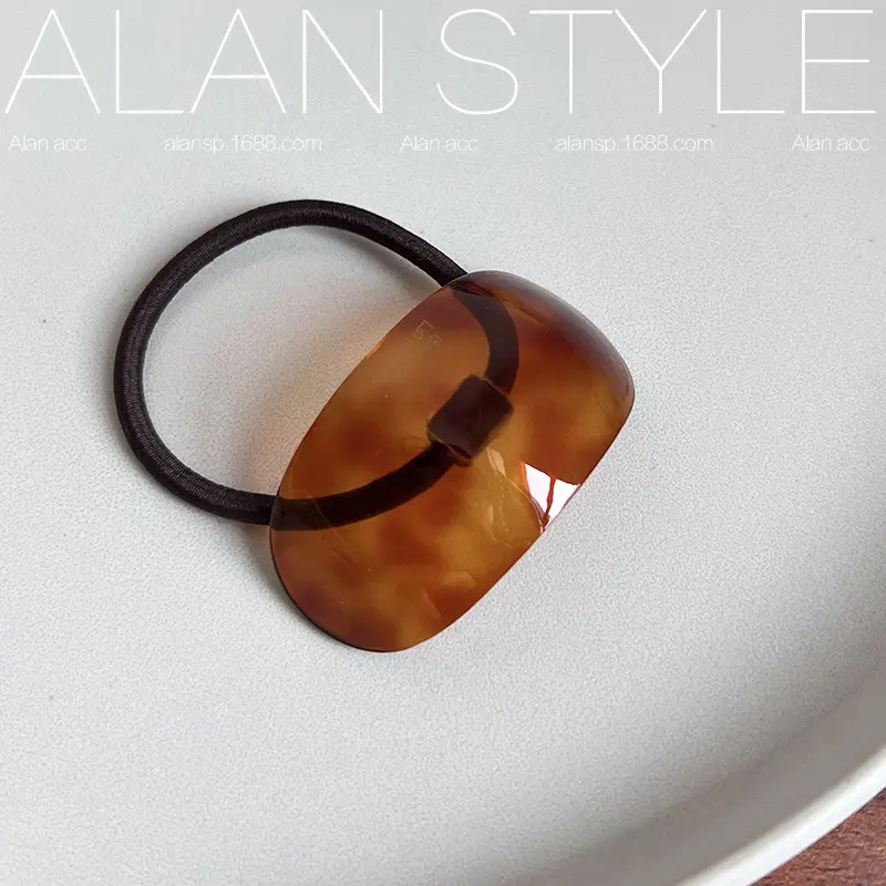 Korean Oval Acetic Acid Hair Rings for Women - Image 3